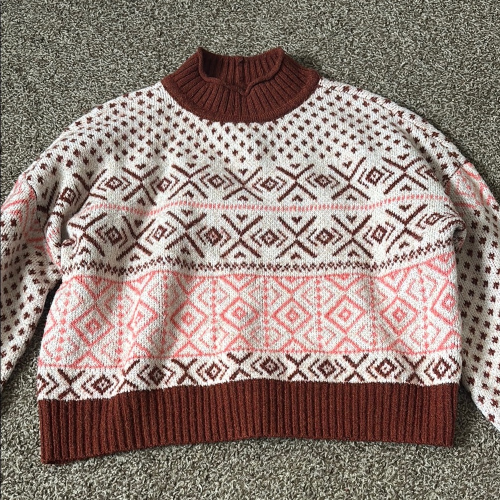Cropped Mock Neck Sweater